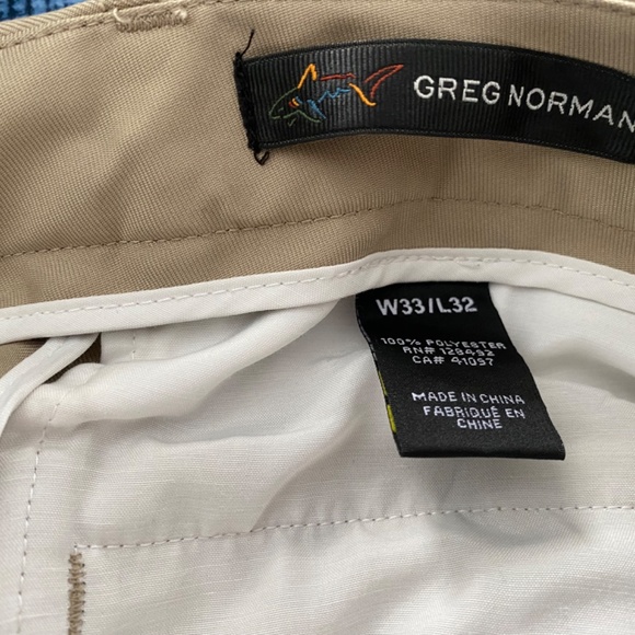 Greg Norman golf pants 33x32 flat front drifit - Picture 3 of 5
